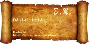 Dániel Milán névjegykártya